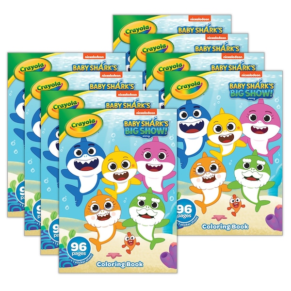 Coloring Book, Baby Shark, 96 Pages, 8PK